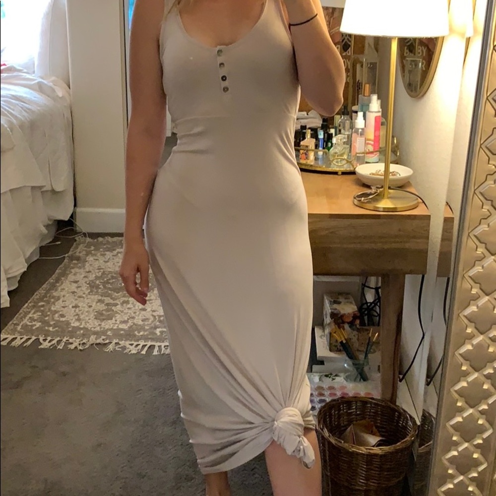 Nude maxi dress